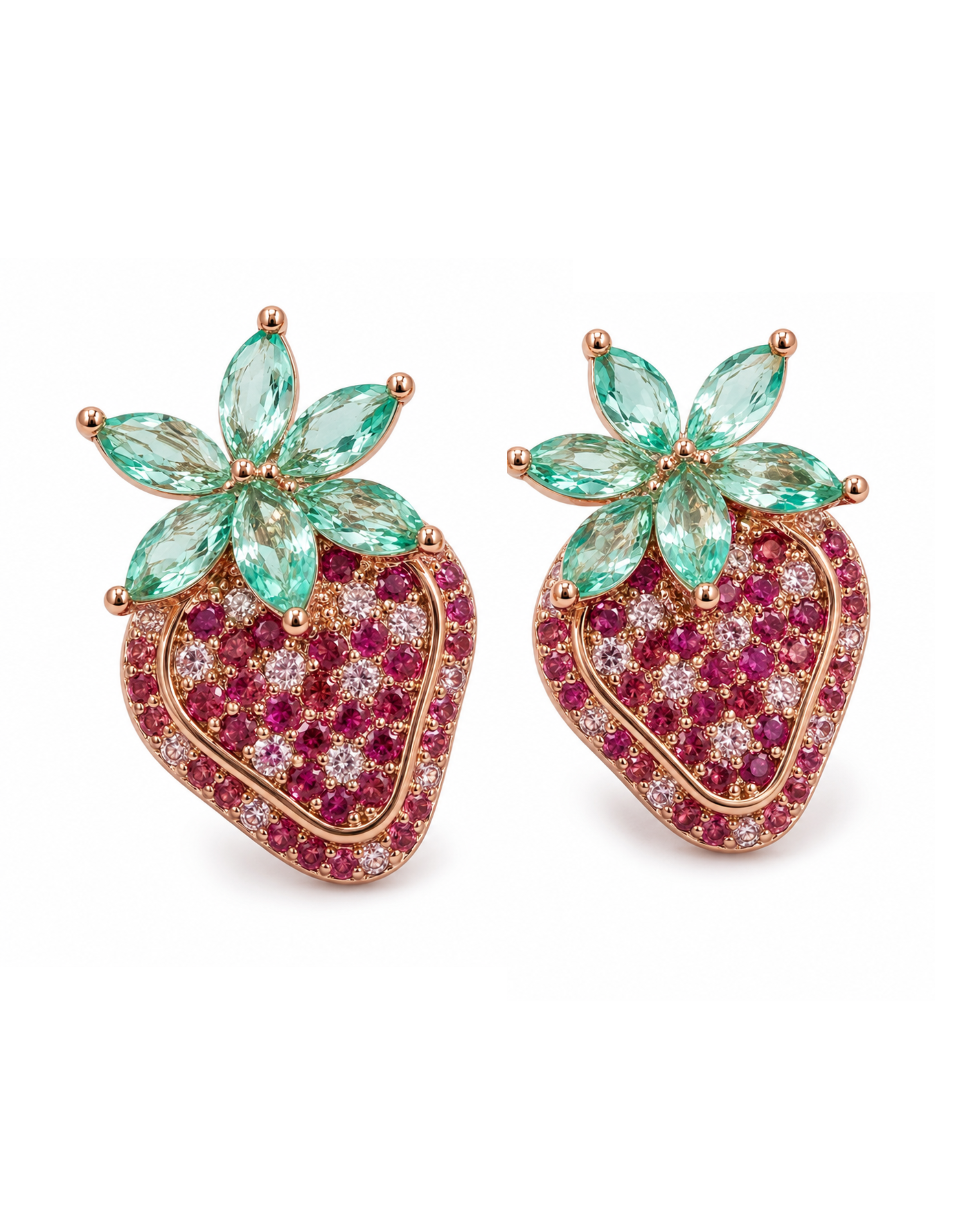 Berry Riot Stud Earrings - Rose Gold