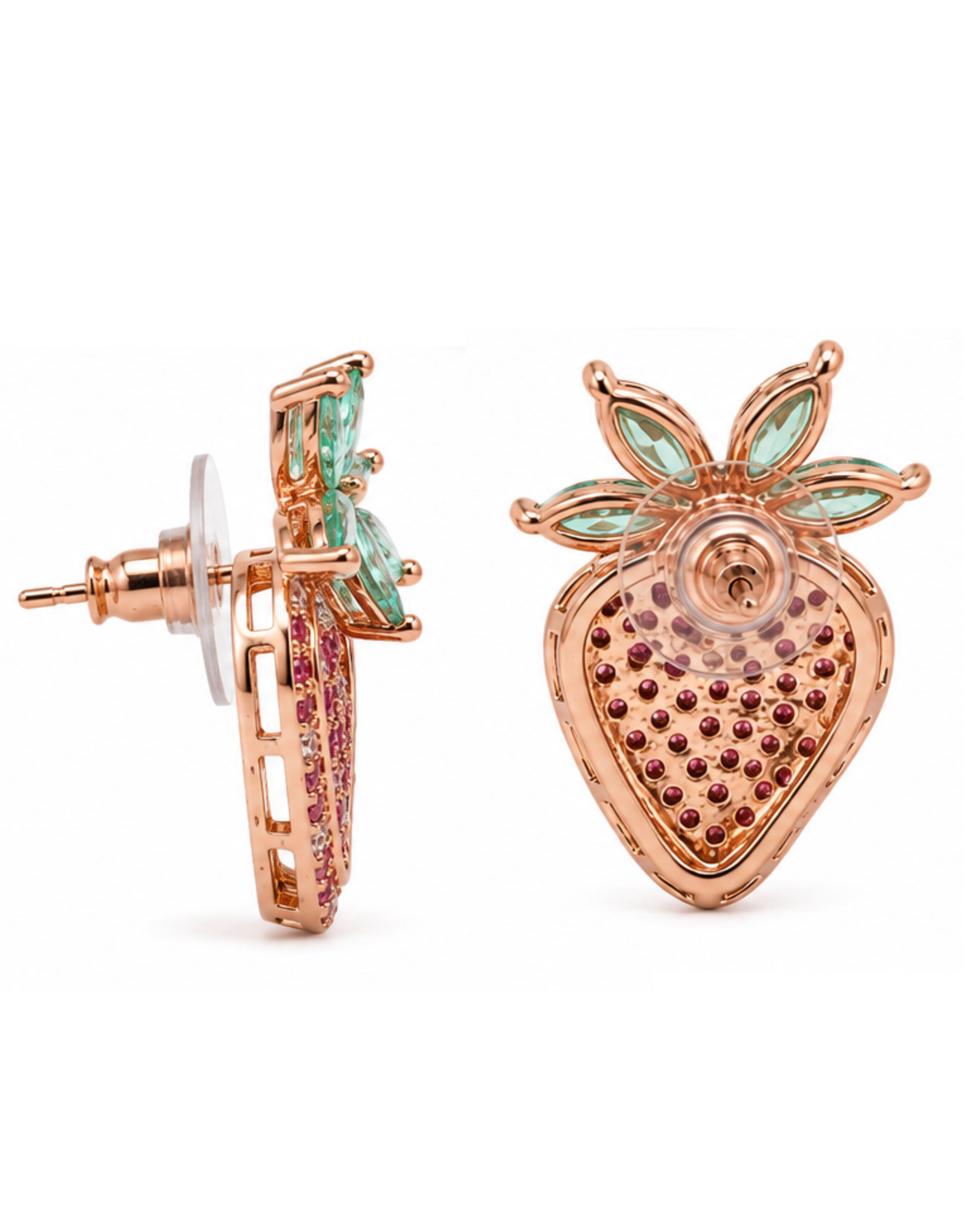 Berry Riot Stud Earrings - Rose Gold