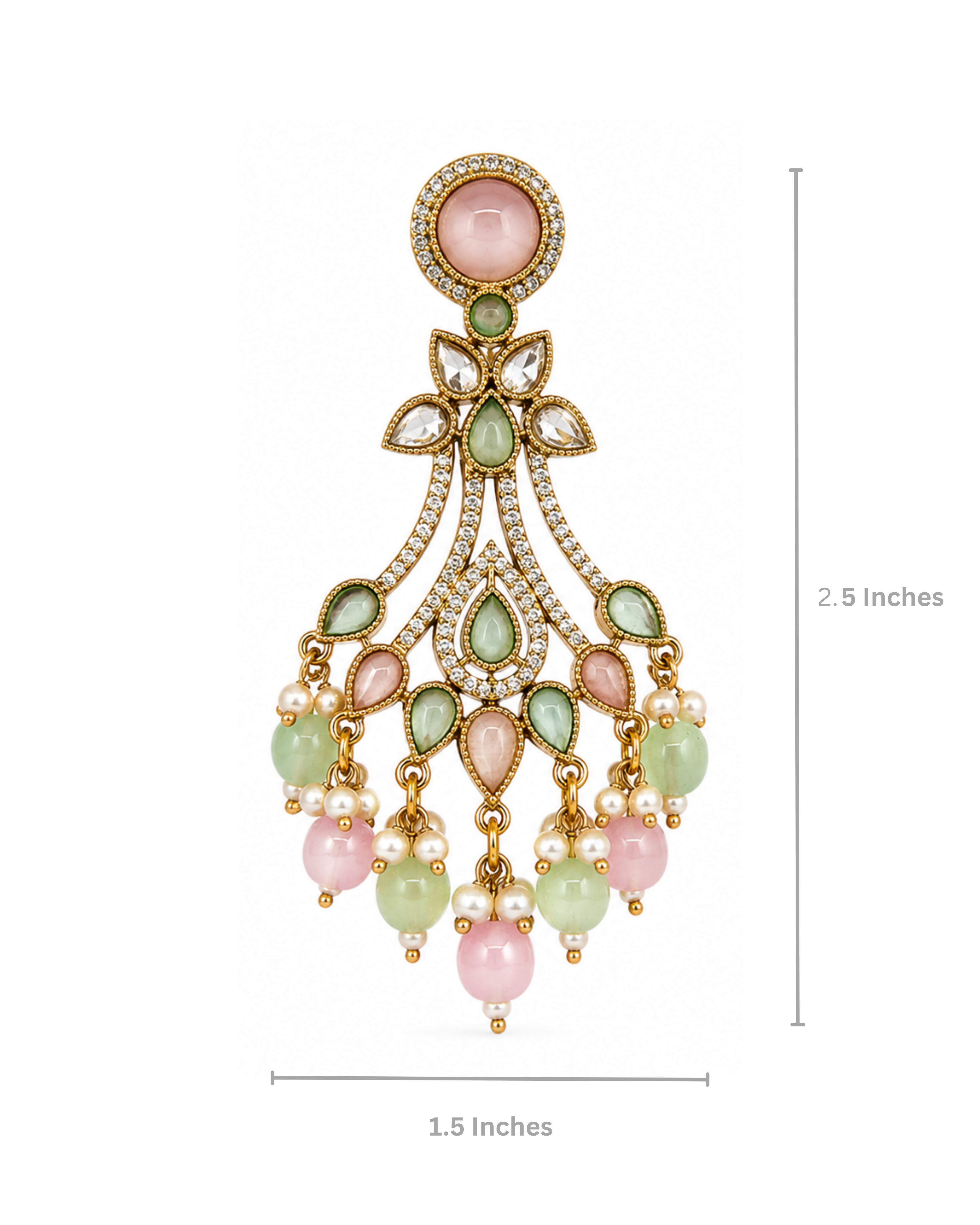 Gulnaar Pastel Chandbali Earrings