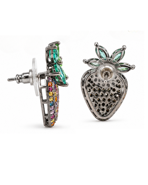 Berry Riot Stud Earrings - Silver