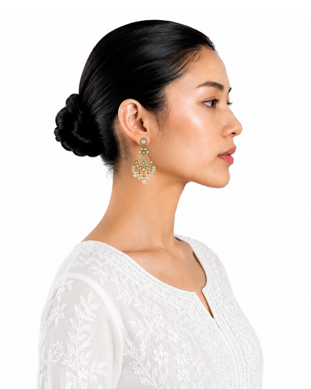 Gulnaar Pastel Chandbali Earrings