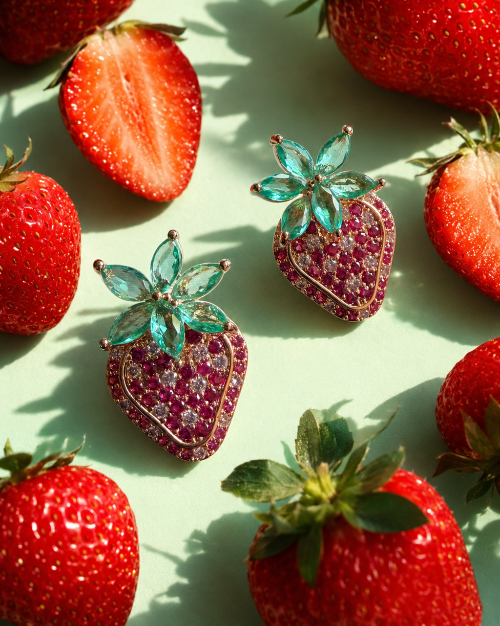 Berry Riot Stud Earrings - Rose Gold