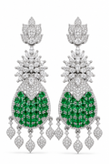 Emerald Tortoise Diamond Earrings