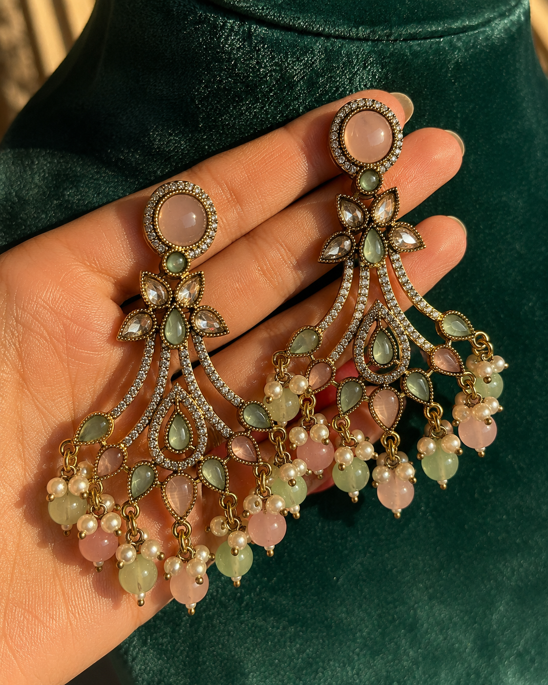 Gulnaar Pastel Chandbali Earrings